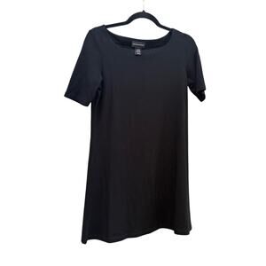 Sutton Studio mod black mini dress with open neck, women's medium